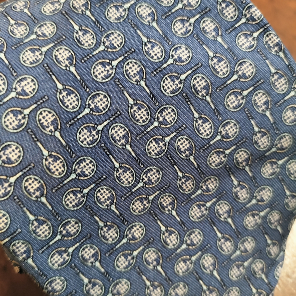 Blue Tennis Racket Pattern Tie